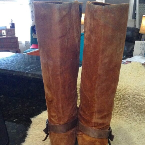 BOC "Dakota" Suede Boots, "11", Western, Equestrian, Avant Garde, Quiet Lux Chic - Picture 2 of 9